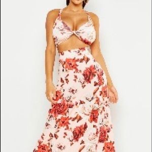 Blush two-piece bralette and maxi skirt